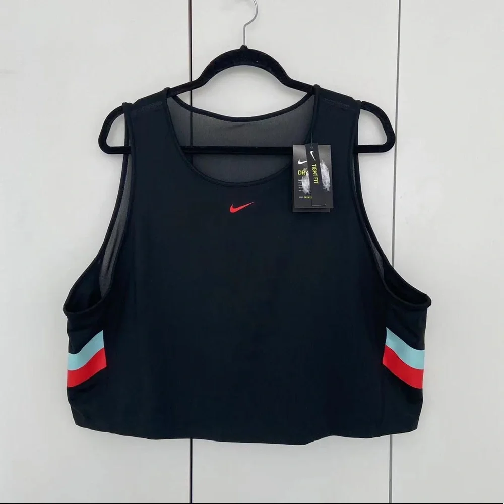 Women's Nike Color-block Stripe Cropped Training Tank Size 3X